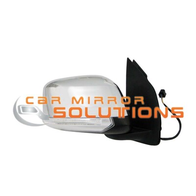 Nissan Navara D40 Spanish (VIN VSK not MNT) 05/2010-09/2013 Chrome (w indicator, w puddle, w autofold) Driver Side Mirror - Car Mirror Solutions